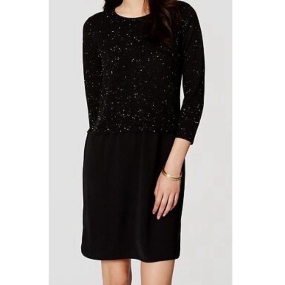 LOFT speckled 2 in 1 sweater dress